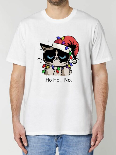 Tricou din bumbac organic Premium-Christmas Grumpy Cat, Barbati