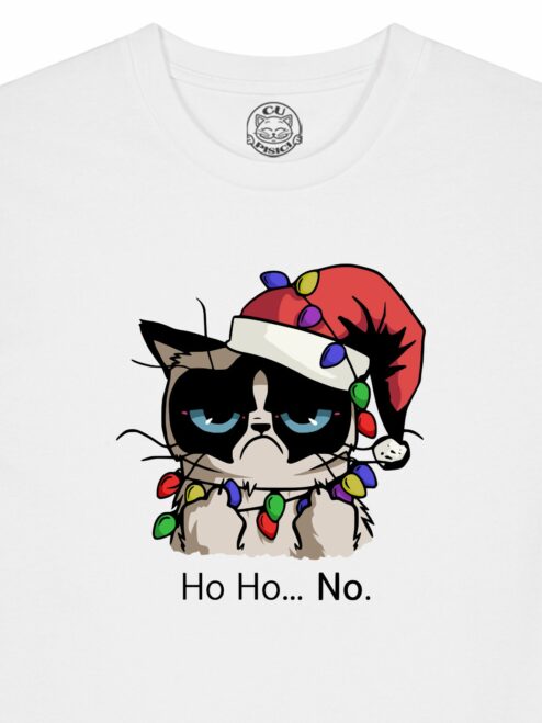 Tricou din bumbac organic Premium-Christmas Grumpy Cat, Barbati