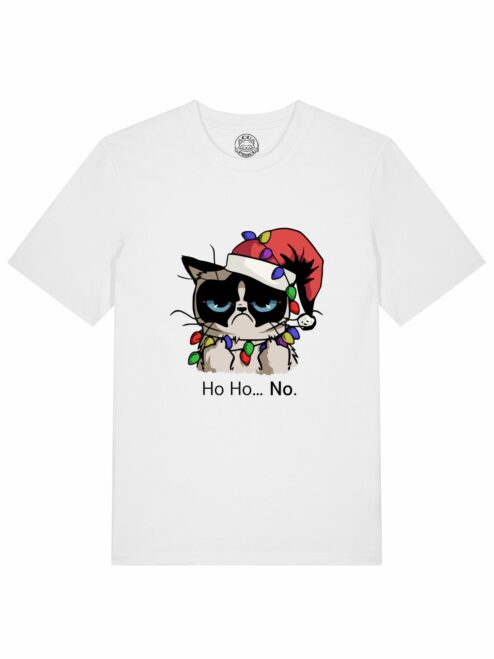 Tricou din bumbac organic Premium-Christmas Grumpy Cat, Barbati