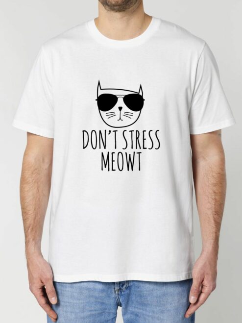 Tricou din bumbac organic Premium-Don't Stress Meowt, Barbati