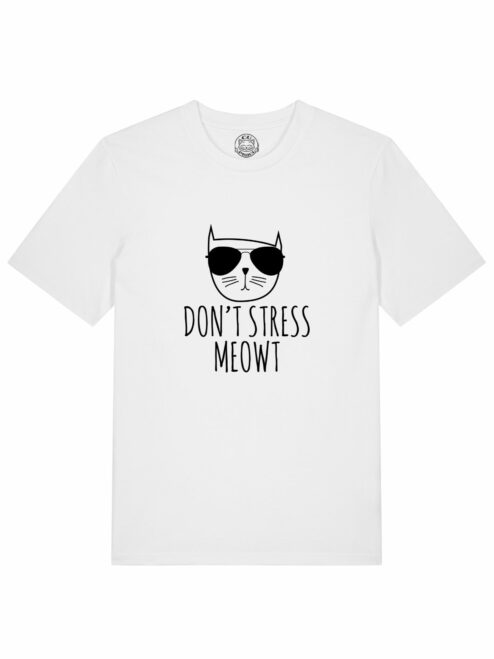 Tricou din bumbac organic Premium-Don't Stress Meowt, Barbati