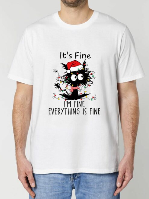 Tricou din bumbac organic Premium-I’m Fine for Christmas, Barbati