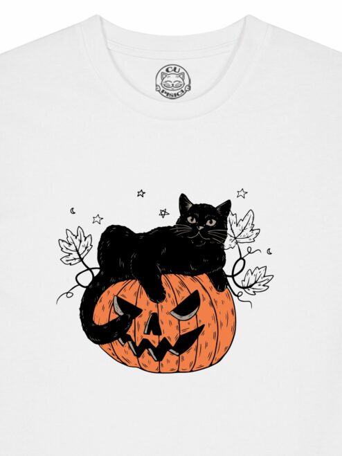 Tricou din bumbac organic Premium-Pumpkin Cat, Barbati
