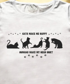 Tricou bumbac organic-Cats Make Me Happy, Femei