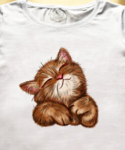 Tricou bumbac organic-Super Cute Cat, Femei