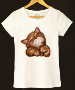 Tricou bumbac organic-Super Cute Cat, Femei
