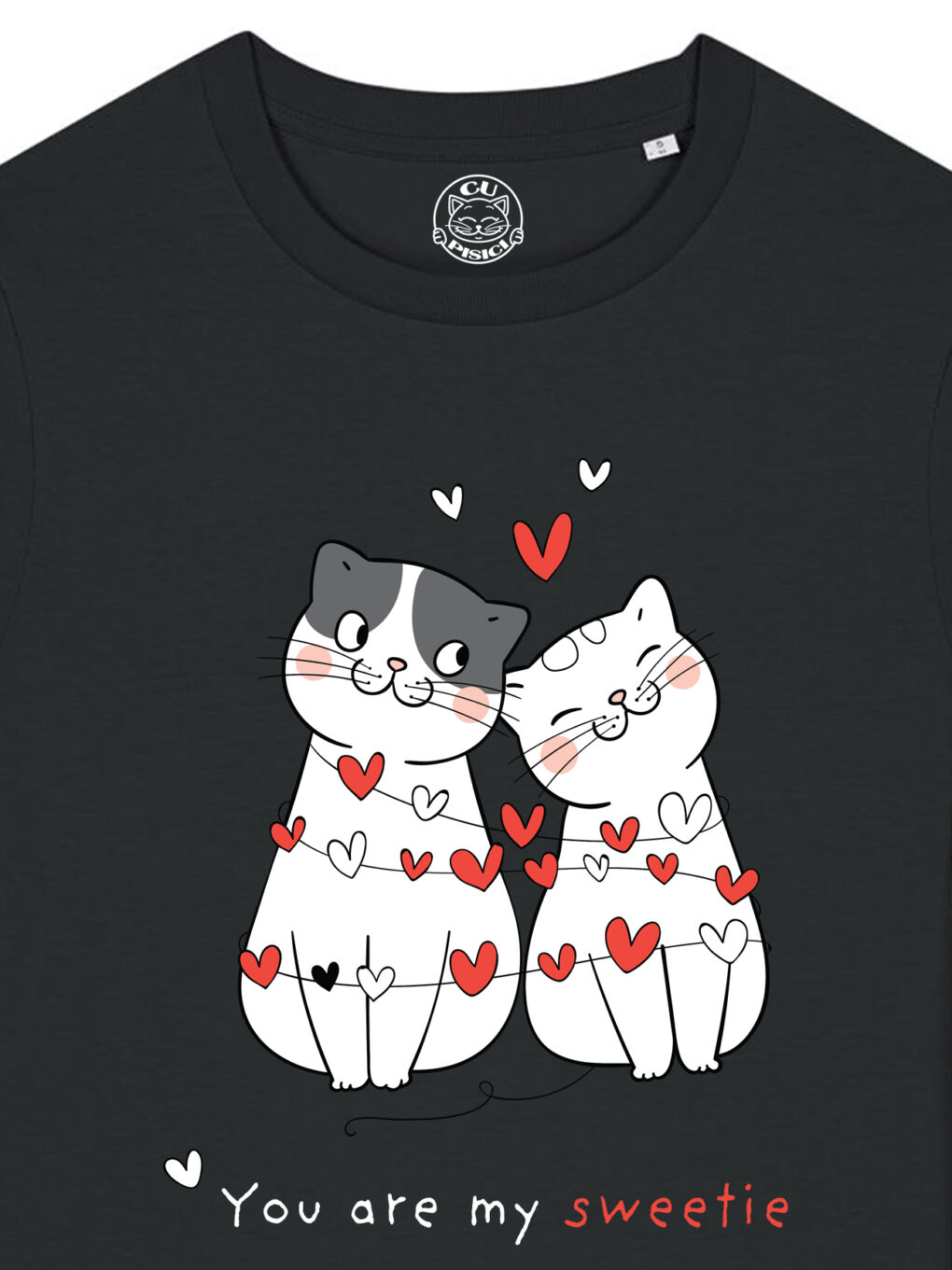 Tricou bumbac organic-You Are My Sweetie, Femei-Negru