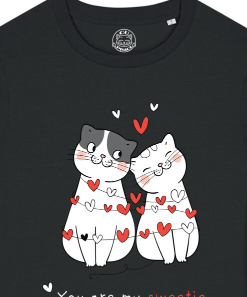 Tricou bumbac organic-You Are My Sweetie, Femei-Negru