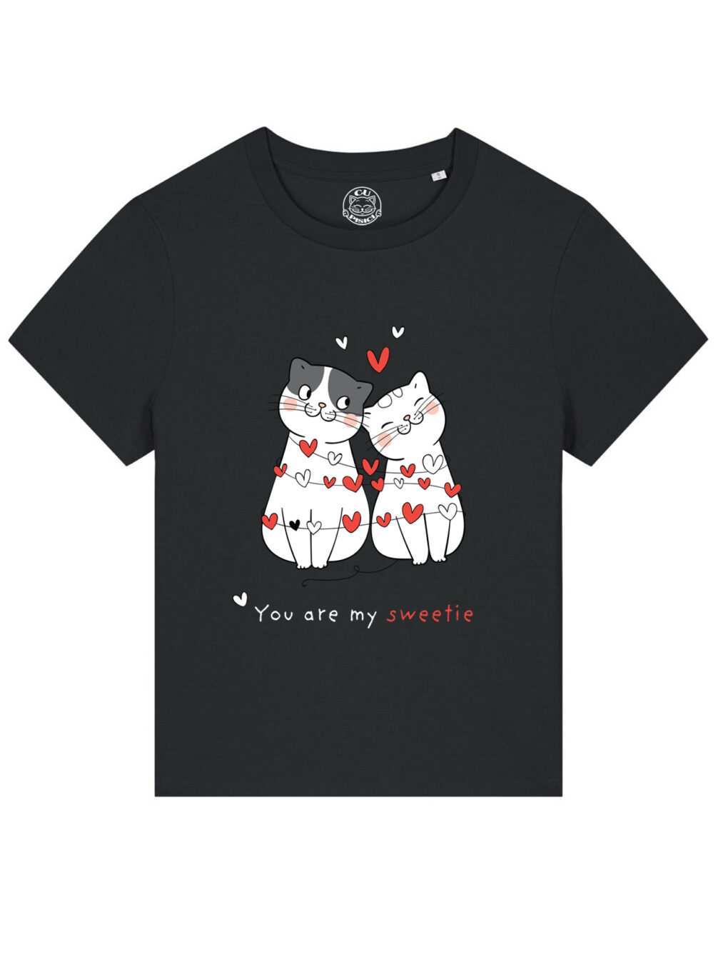 Tricou bumbac organic-You Are My Sweetie, Femei-Negru