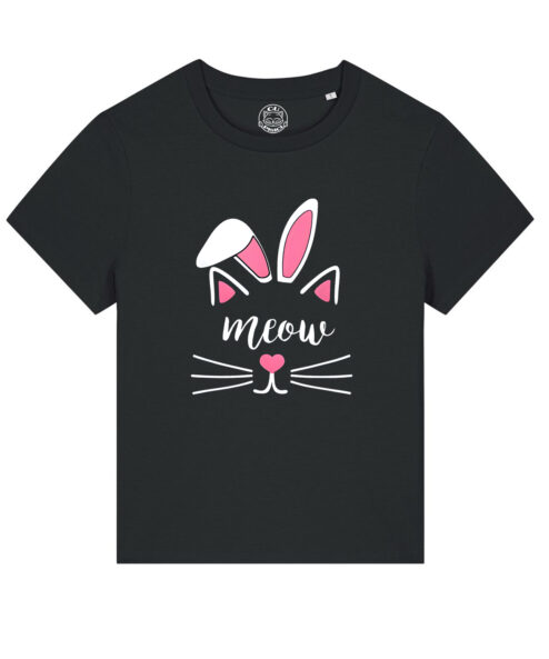 Tricou bumbac organic-Meow Bunny, Femei