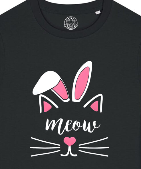 Tricou bumbac organic-Meow Bunny, Femei