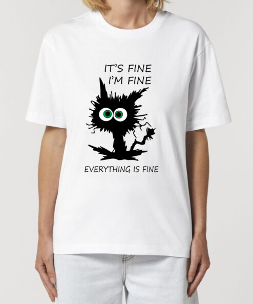 Tricou bumbac organic Oversized-I'm Fine, Unisex