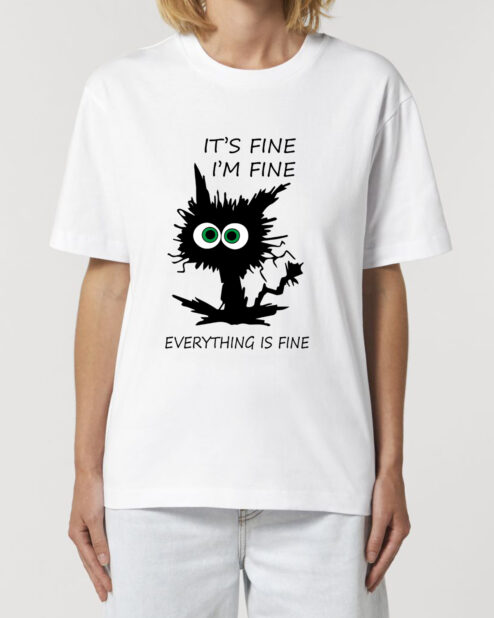 Tricou bumbac organic Oversized-I'm Fine, Unisex