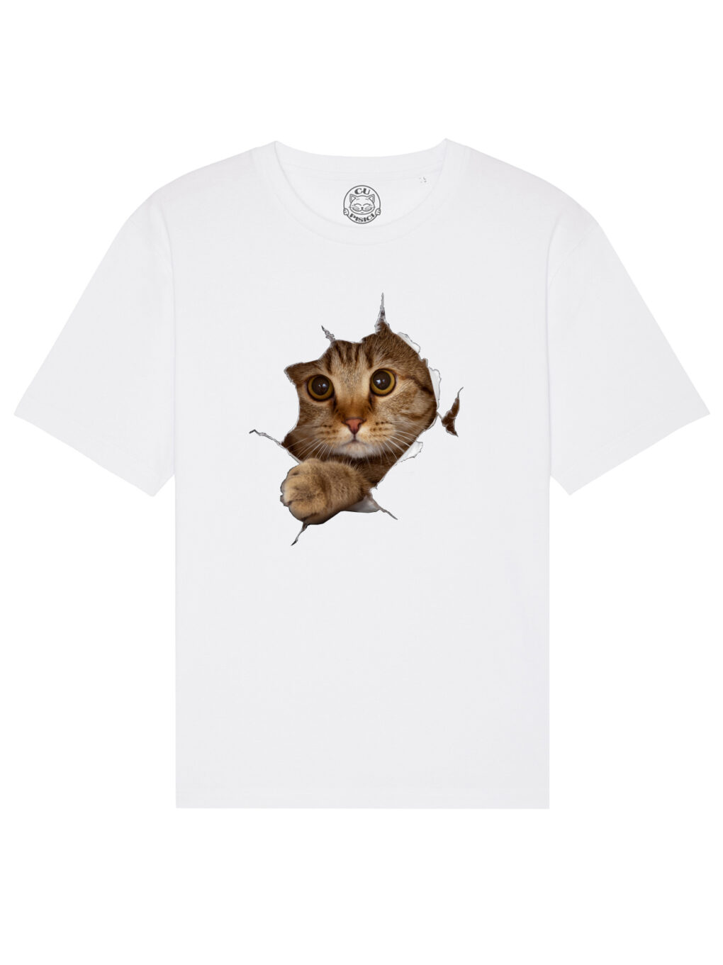 Tricou bumbac organic Oversized-Curious Cat, UNISEX