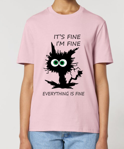 Tricou bumbac organic-I’m Fine, UNISEX