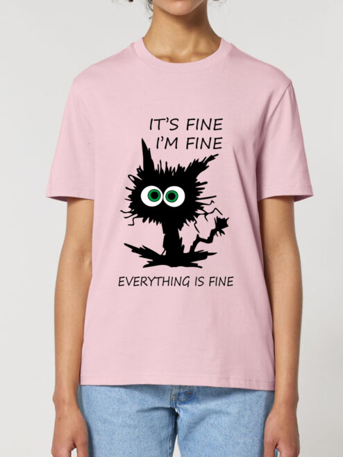 Tricou bumbac organic-I’m Fine, UNISEX