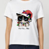 Tricou bumbac organic-Christmas Grumpy Cat, Femei