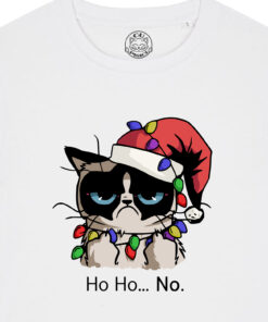 Tricou bumbac organic-Christmas Grumpy Cat, Femei