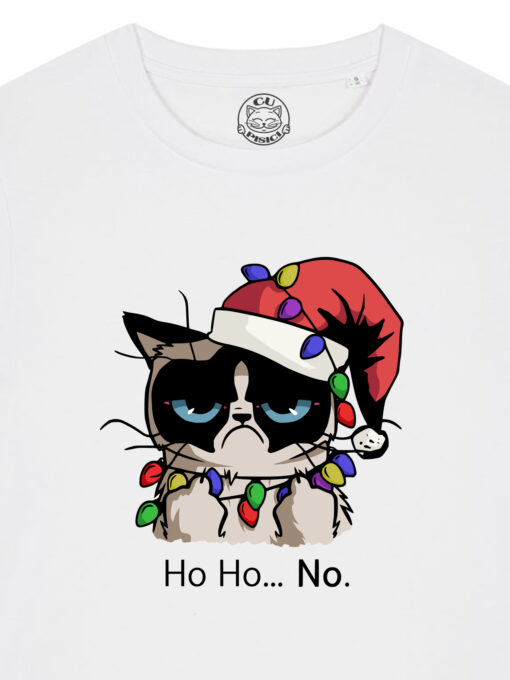 Tricou bumbac organic-Christmas Grumpy Cat, Femei
