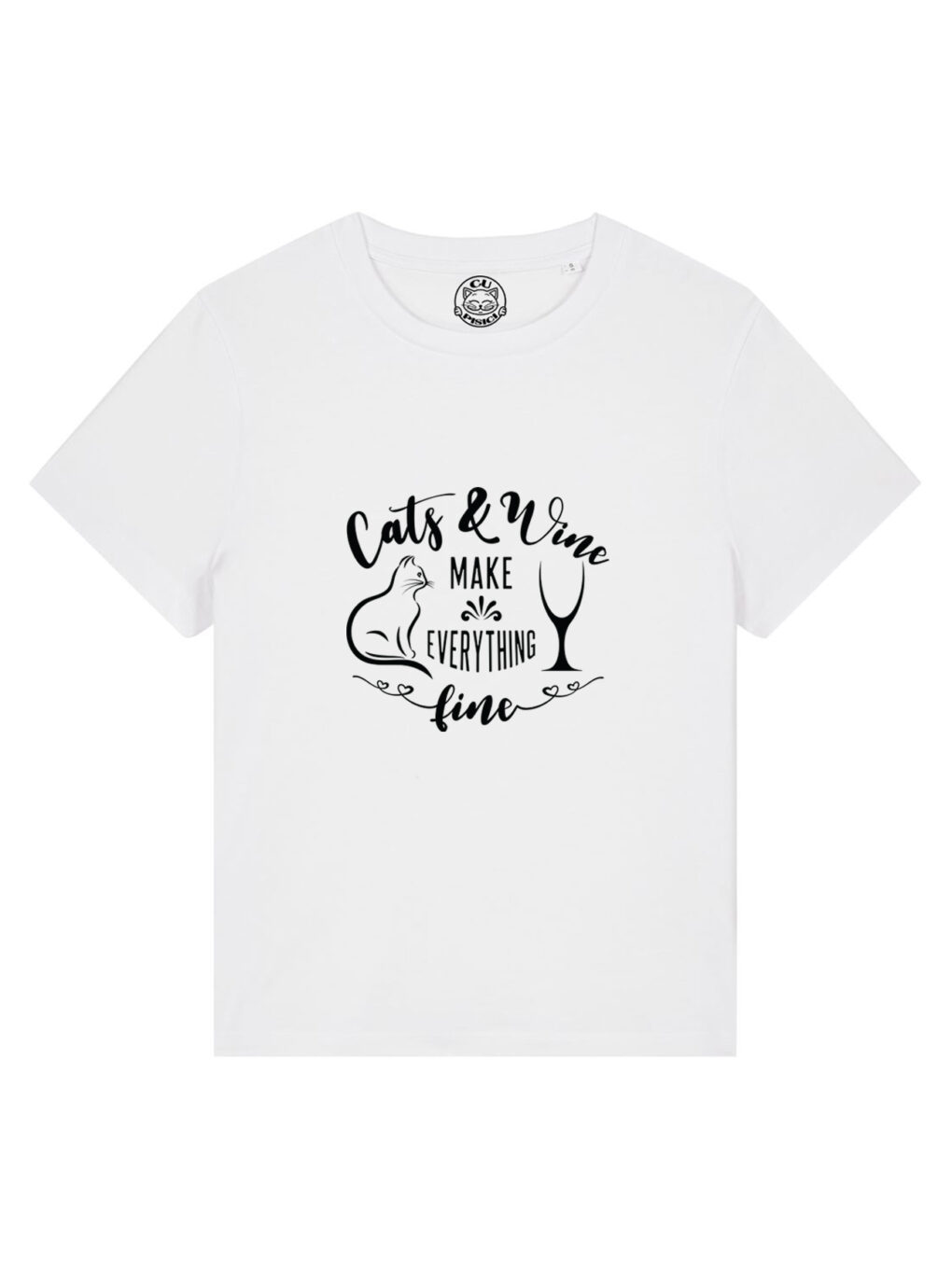 Tricou bumbac organic-Cats and Wine, Femei