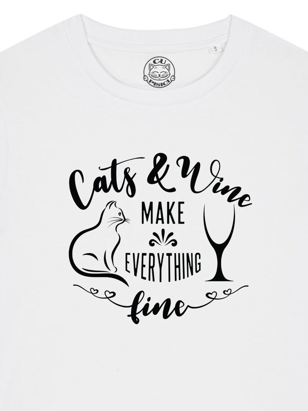 Tricou bumbac organic-Cats and Wine, Femei