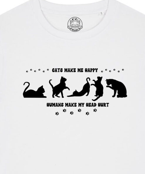 Tricou bumbac organic-Cats Make Me Happy, Femei