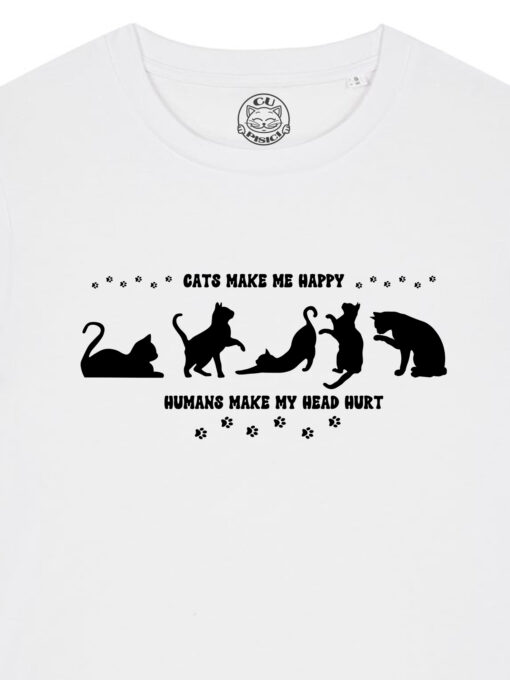 Tricou bumbac organic-Cats Make Me Happy, Femei