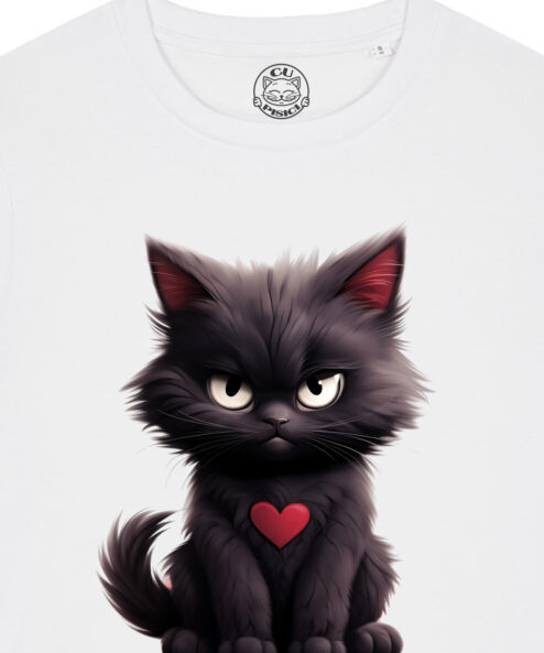 Tricou bumbac organic-Grumpy Meowlentine, Femei