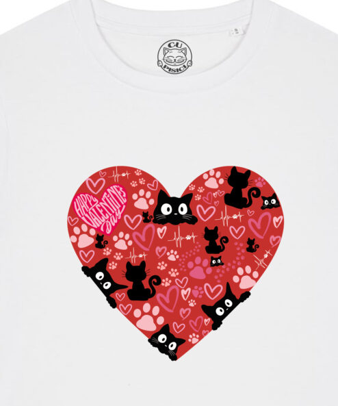 Tricou bumbac organic-I Love Cats, Femei