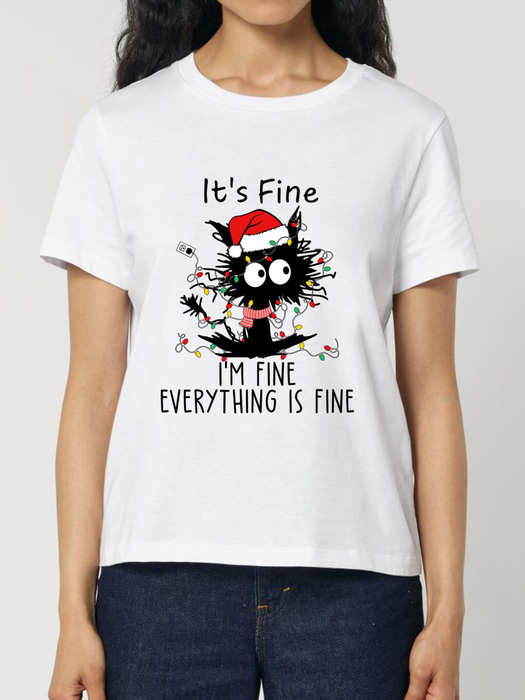 Tricou bumbac organic-I’m Fine for Christmas, Femei