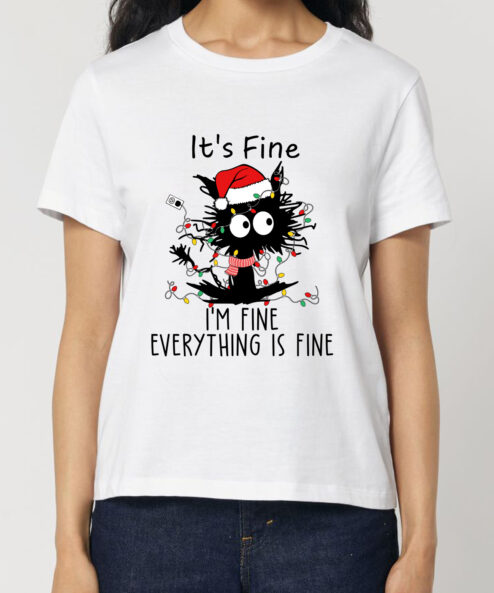 Tricou bumbac organic-I’m Fine for Christmas, Femei