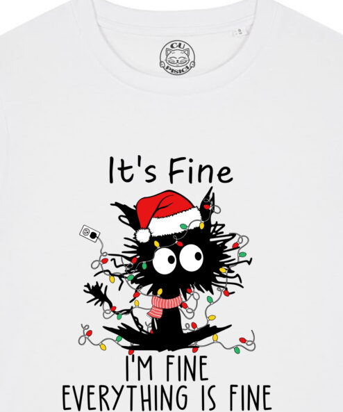 Tricou bumbac organic-I’m Fine for Christmas, Femei