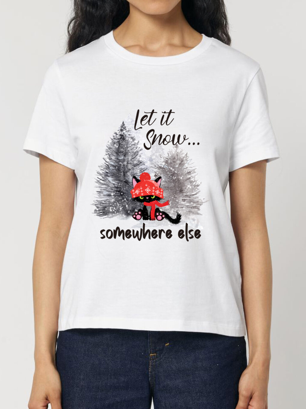 Tricou bumbac organic-Let it Snow..., Femei