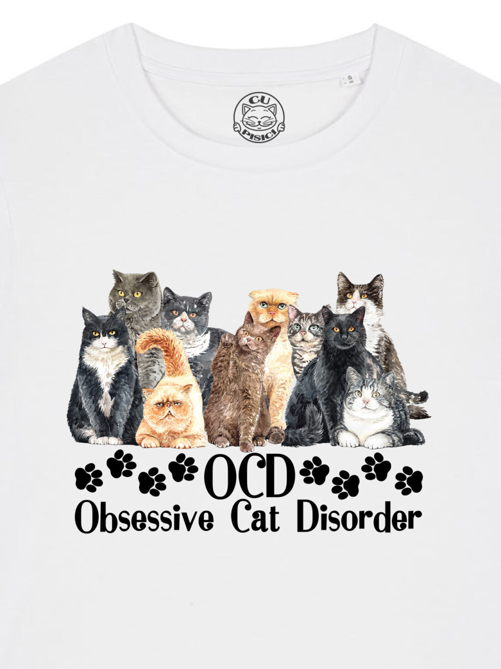 Tricou bumbac organic-Obsessive Cat Disorder, Femei