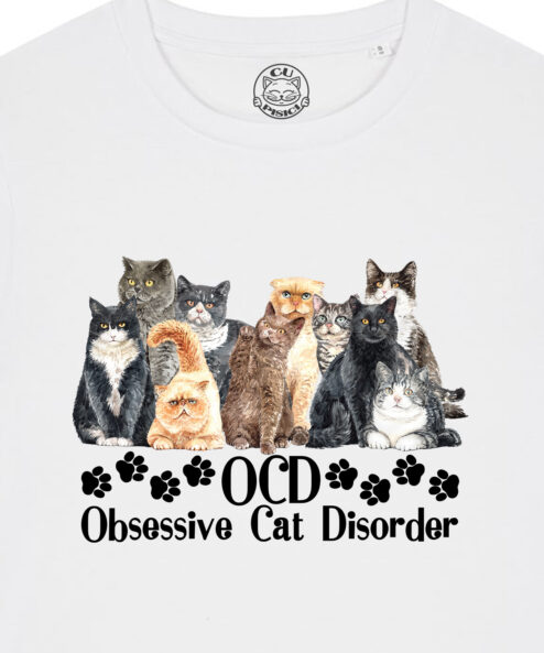 Tricou bumbac organic-Obsessive Cat Disorder, Femei