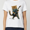 Tricou bumbac organic-Pisica Chitarista, Femei