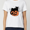 Tricou bumbac organic-Pumpkin Cat, Femei