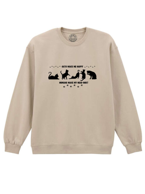 Bluza printata-Cats Make Me Happy, Unisex