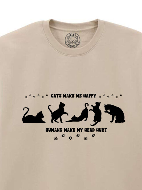 Bluza printata-Cats Make Me Happy, Unisex