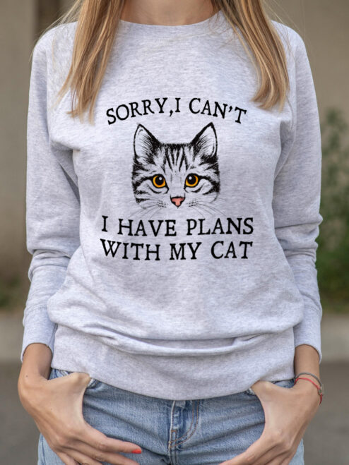 Bluza Printata-I Have Plans With My Cat, Femei