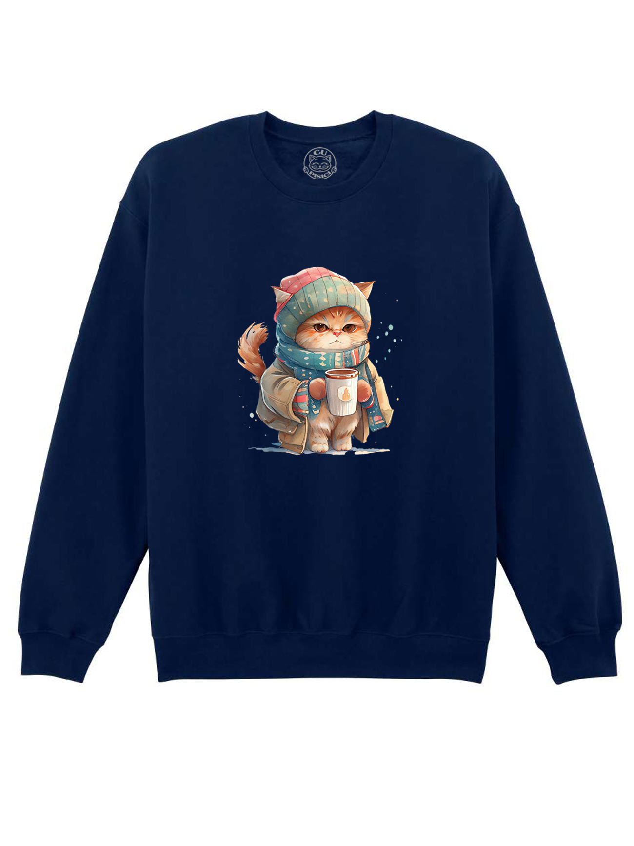 Bluza printata-Winter Cat, Unisex