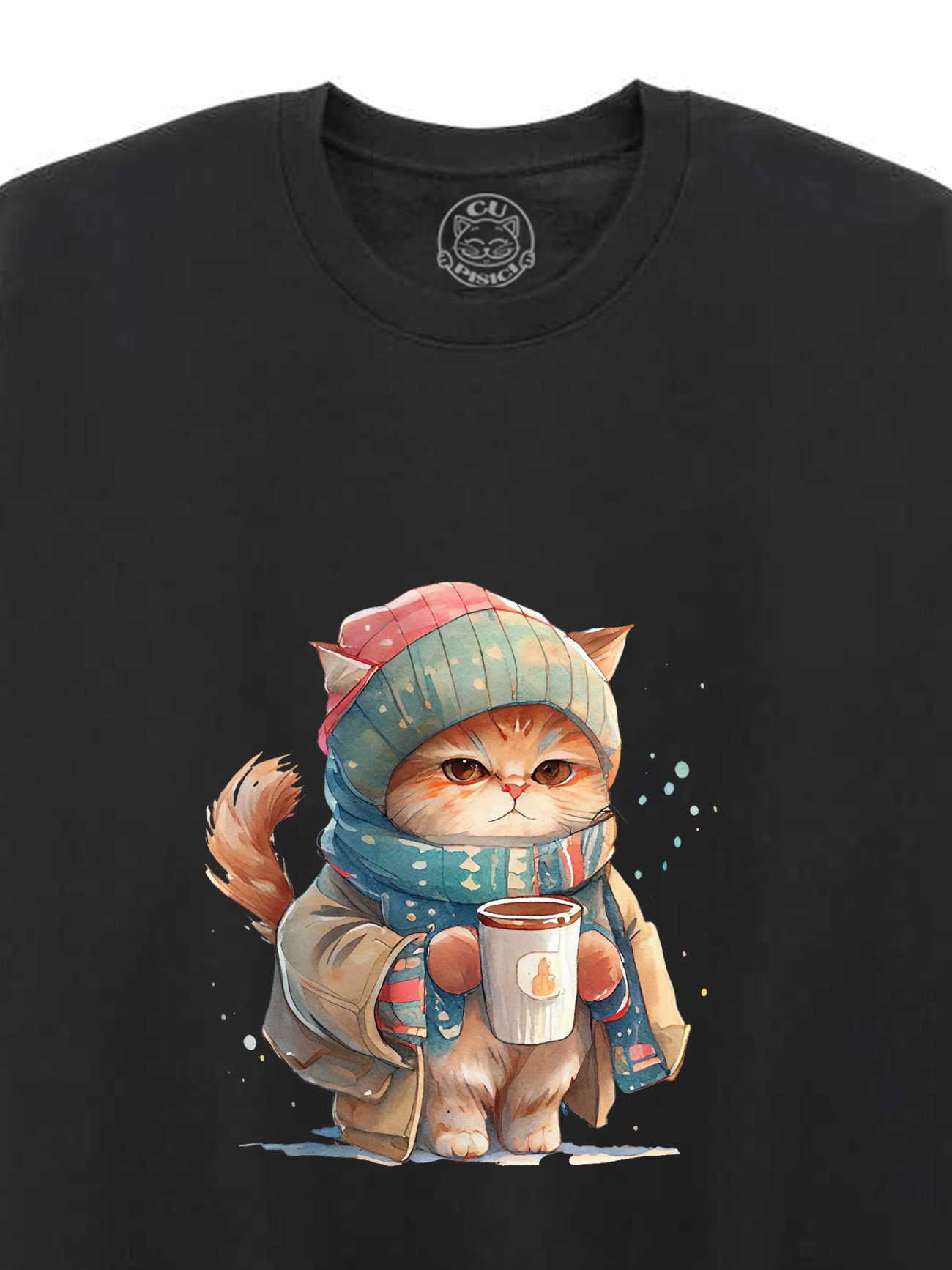 Bluza printata-Winter Cat, Unisex
