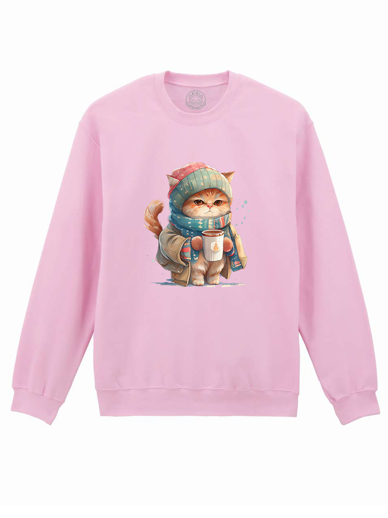 Bluza printata-Winter Cat, Unisex