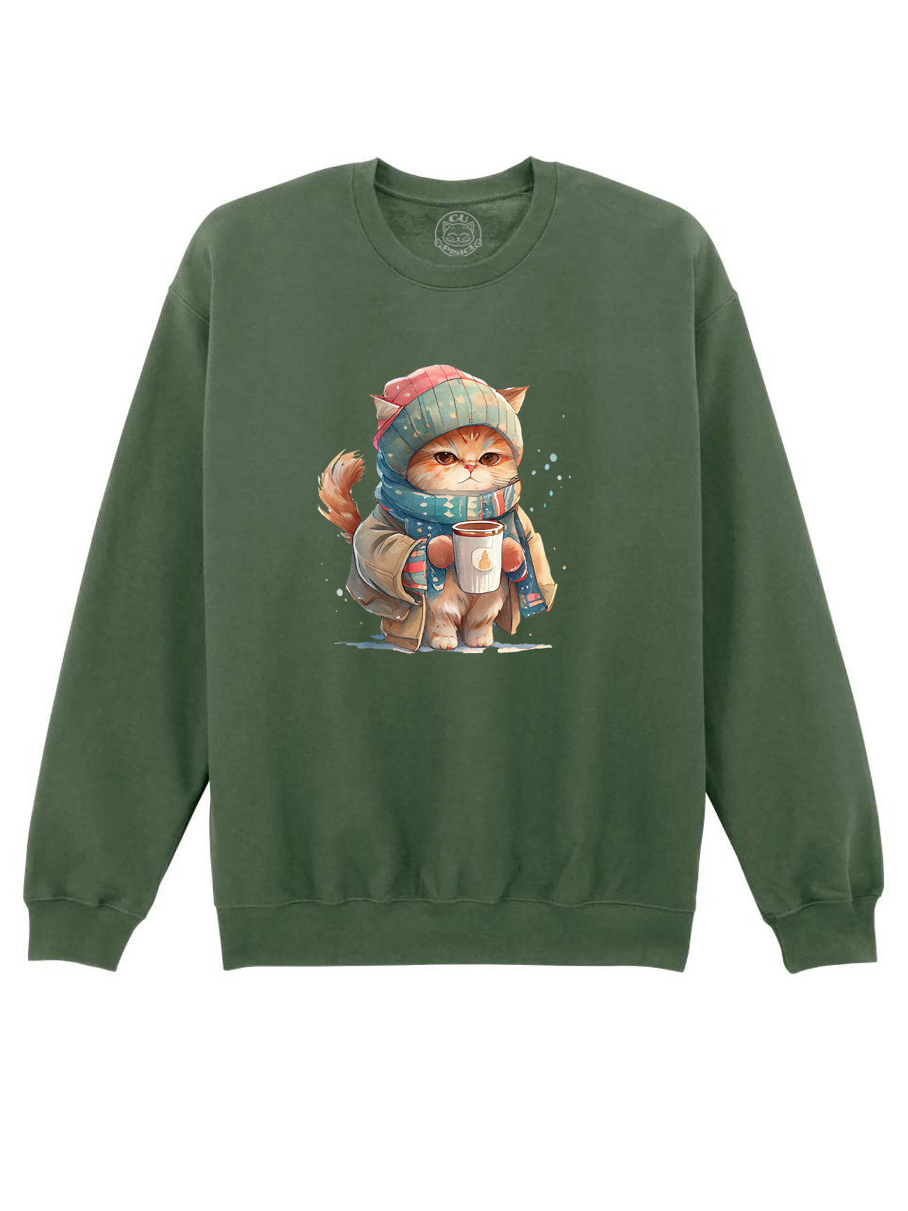 Bluza printata-Winter Cat, Unisex