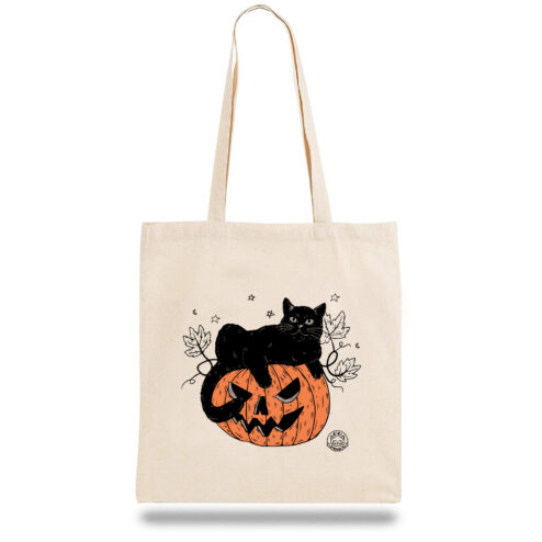 Geanta din bumbac-Pumpkin Cat