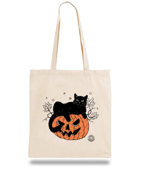 Geanta din bumbac-Pumpkin Cat