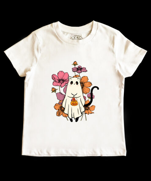 Tricou bumbac-Cute Halloween Cat, Copii