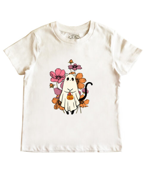 Tricou bumbac-Cute Halloween Cat, Copii