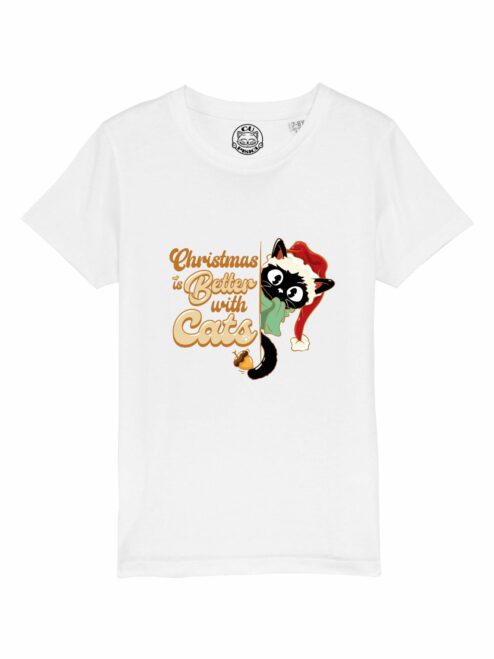 Tricou din bumbac organic Premium-Christmas Is Better with Cats