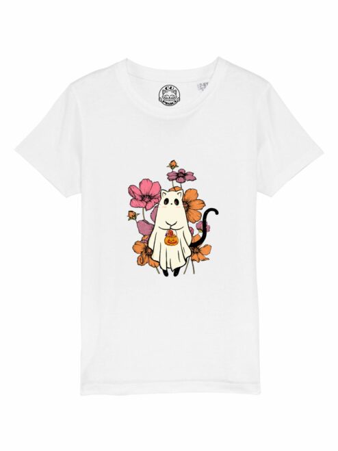 Tricou din bumbac organic Premium-Cute Halloween Cat